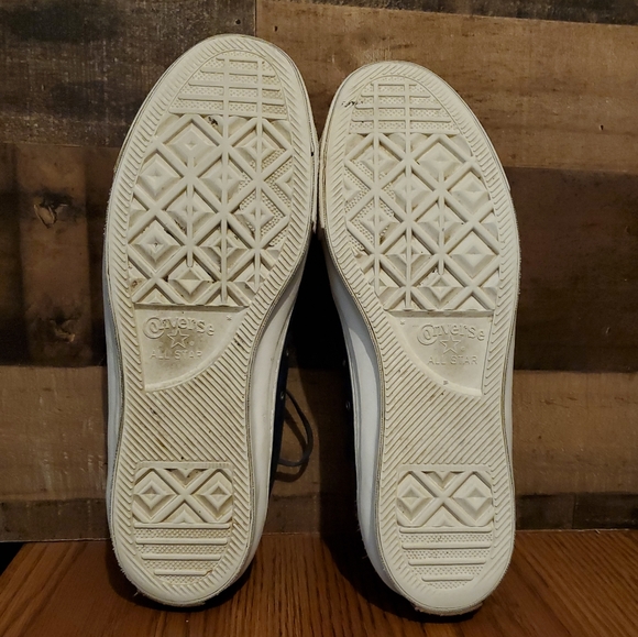 Converse Chuck Taylor All Star Leather Ox Shoes 136696C Navy Tan Toe Mens Sz 13 - Picture 7 of 13